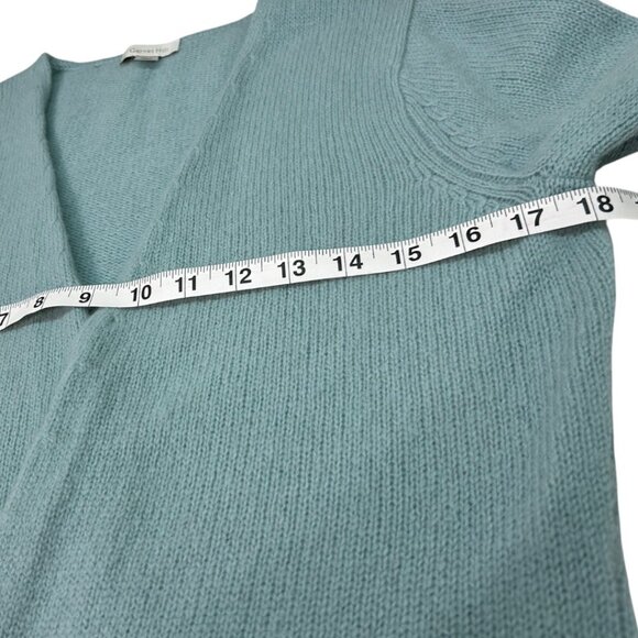 Garnet Hill Open Front Cardigan‎ Sweater Blue Lambswool Angora Blend Size Small - Picture 5 of 6